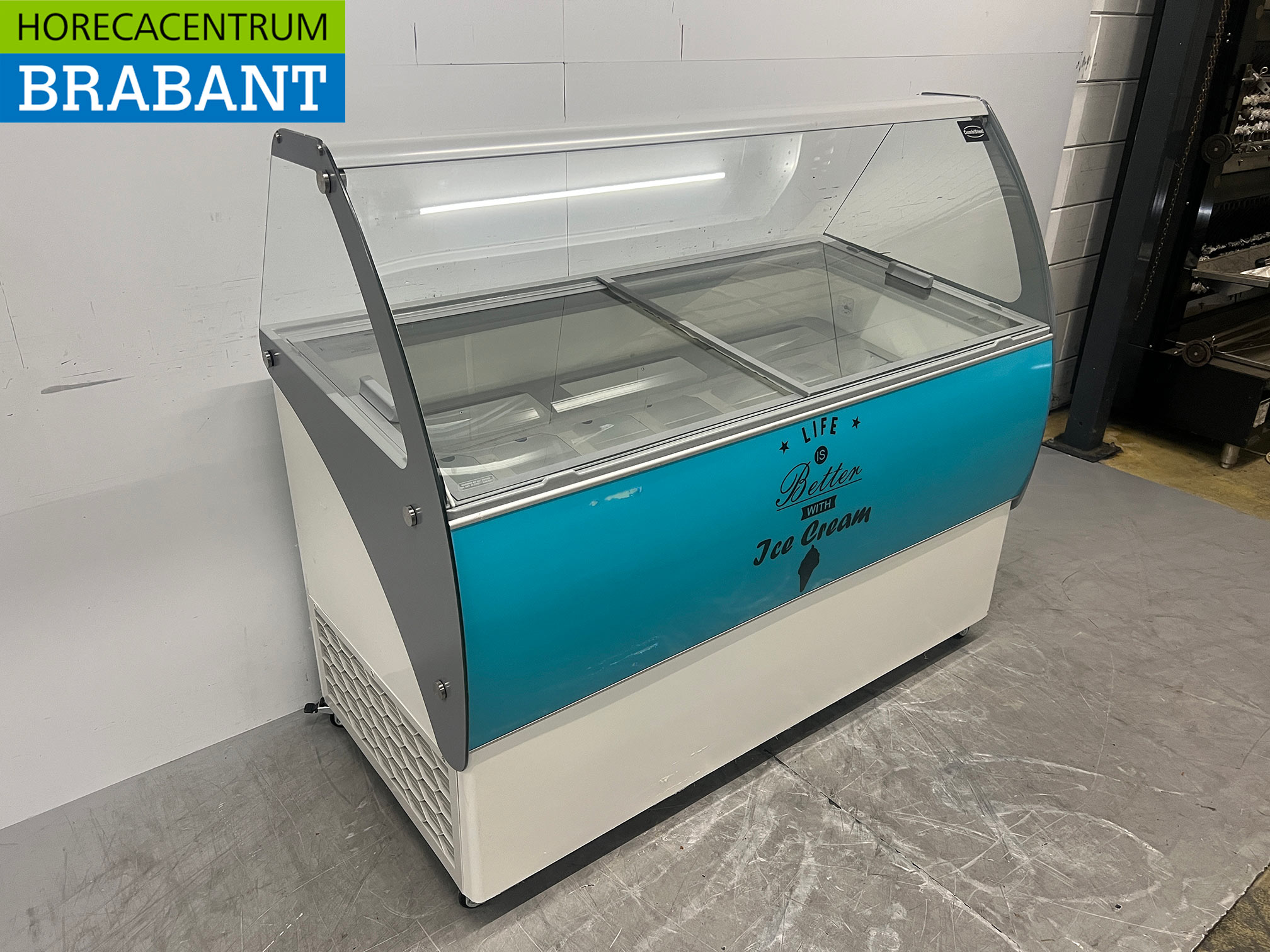 Verrijdbare Combisteel Curacao Schepijsvitrine 10 bakken 230V Horeca - Afbeelding 3
