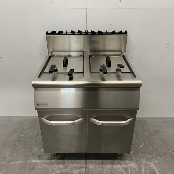 RVS Combisteel Dubbele Friteuse 2 x 15 liter 80 cm GAS Horeca