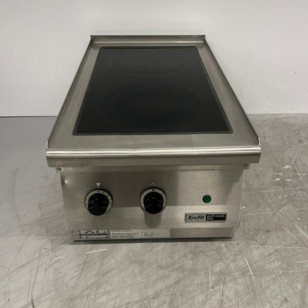 RVS Krefft 2 Pits Keramisch Elektrisch Fornuis 50 cm 400V Horeca