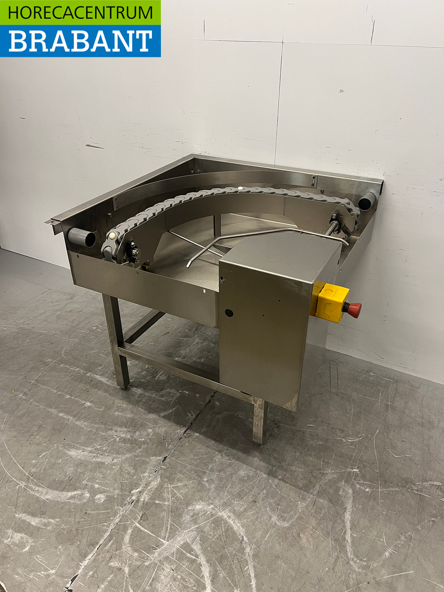 RVS Idesta Afvoertafel Aangedreven 90 graden Keerbocht 400V Horeca - Afbeelding 2