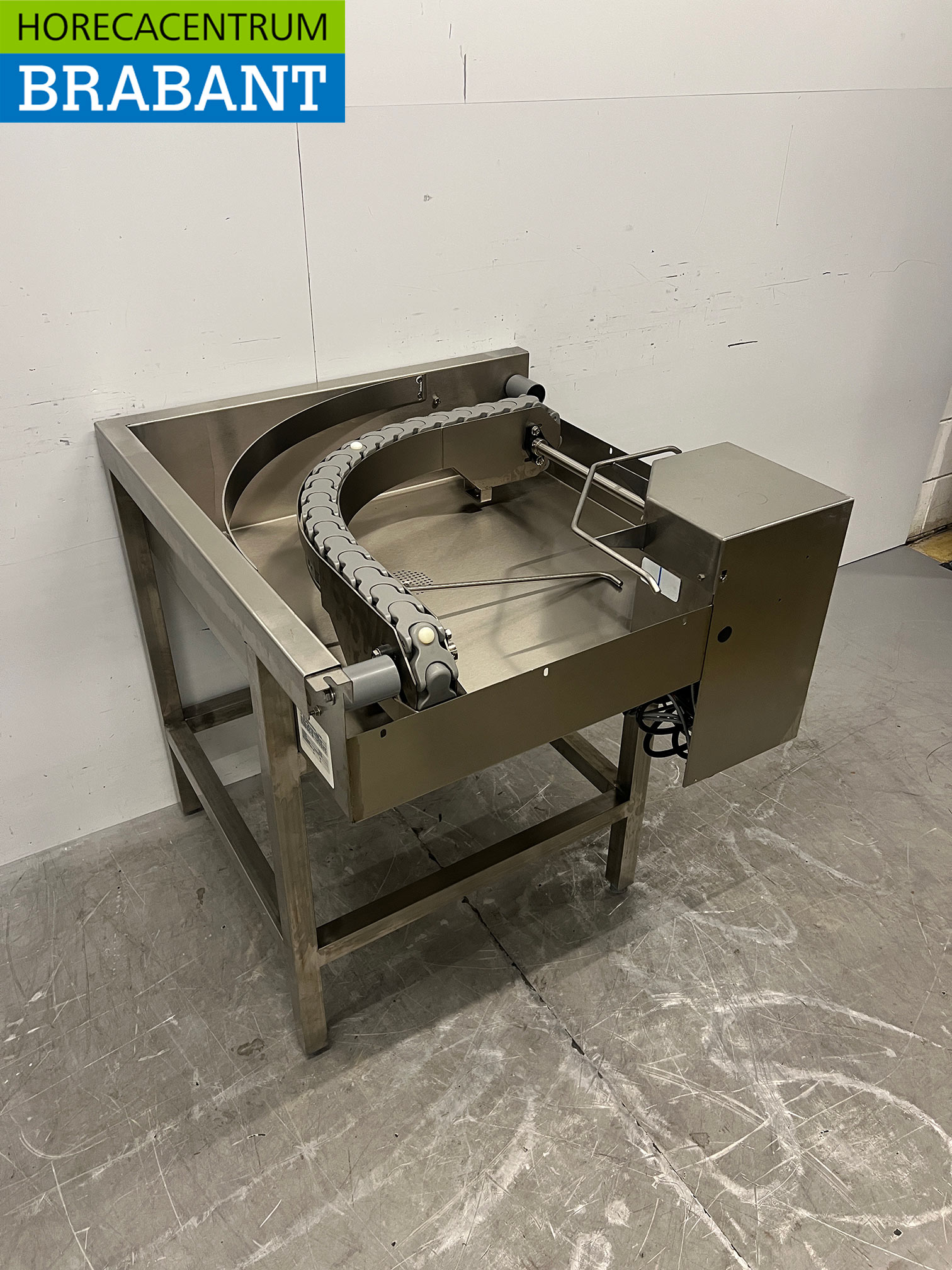 RVS Idesta Afvoertafel Aangedreven 90 graden Keerbocht 400V Horeca - Afbeelding 3
