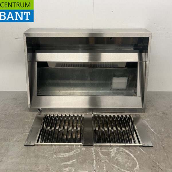 RVS Afzuigkap Dampkap met lamellen filters 150,5 x 95,5 cm schuin model Horeca