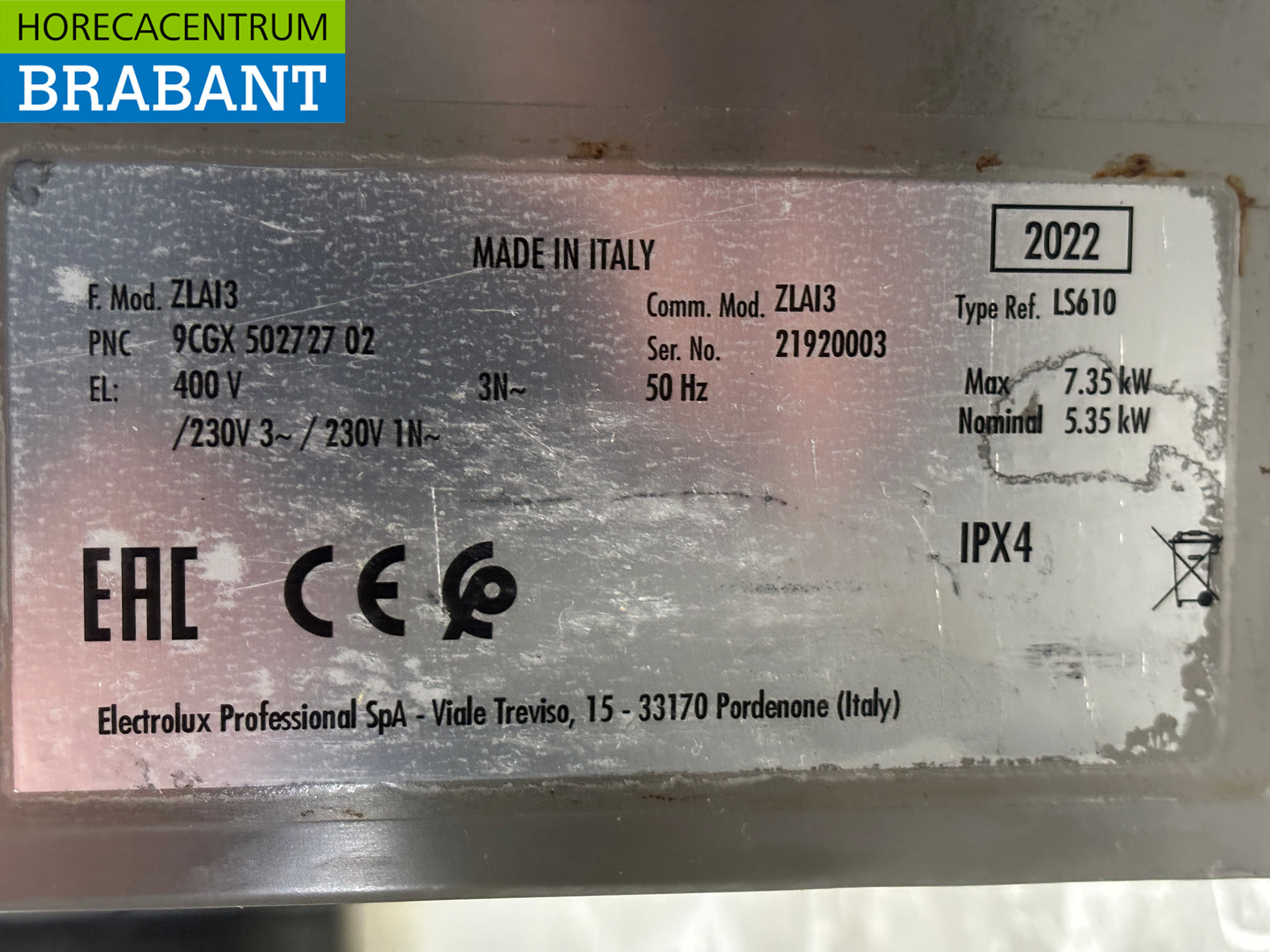 RVS Zanussi ZLAI3 Vaatwasser 400V - Afbeelding 7