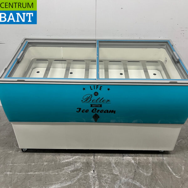 Verrijdbare Combisteel Curacao Schepijsvitrine 10 bakken 230V Horeca