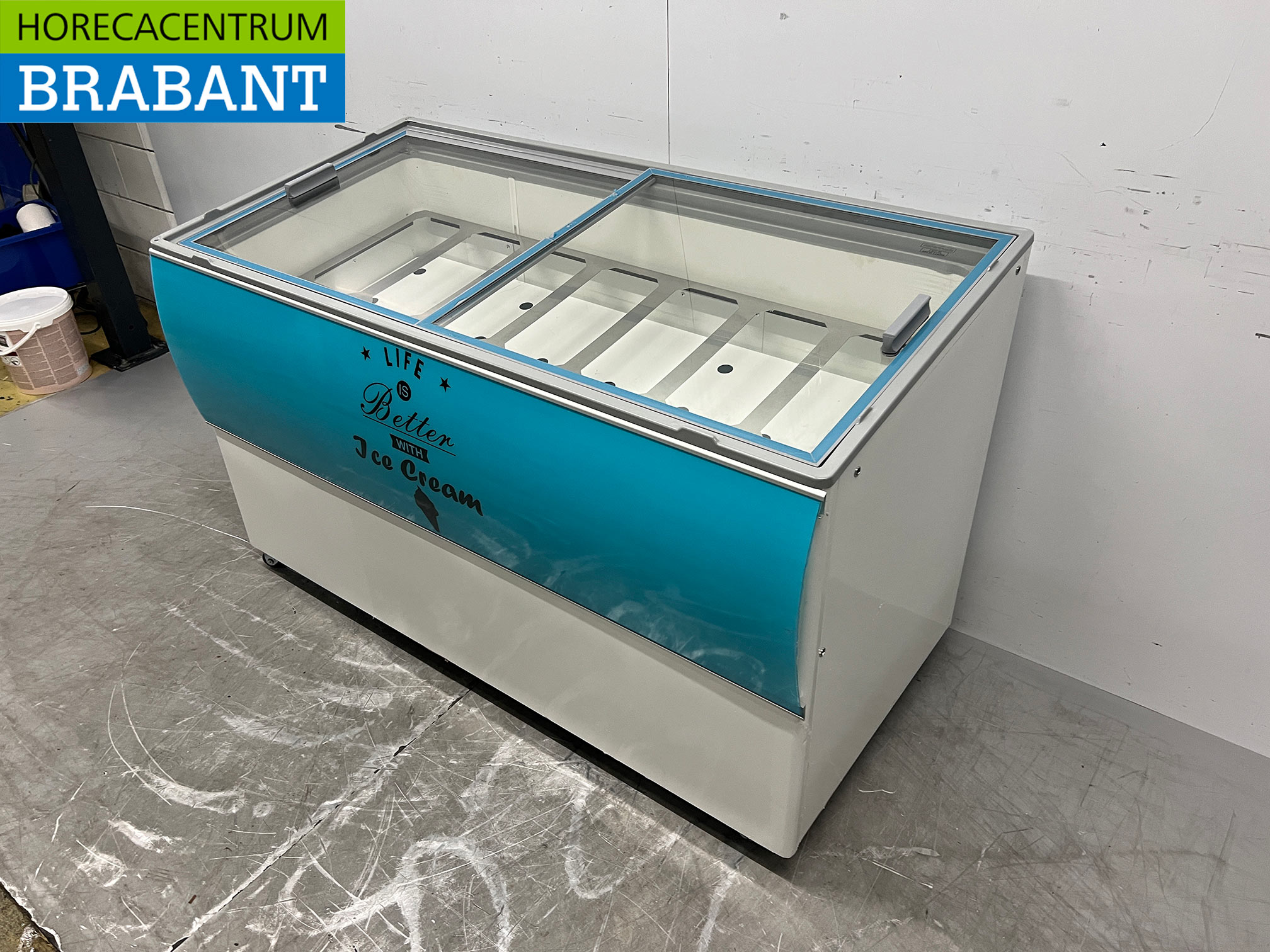 Verrijdbare Combisteel Curacao Schepijsvitrine 10 bakken 230V Horeca - Afbeelding 2