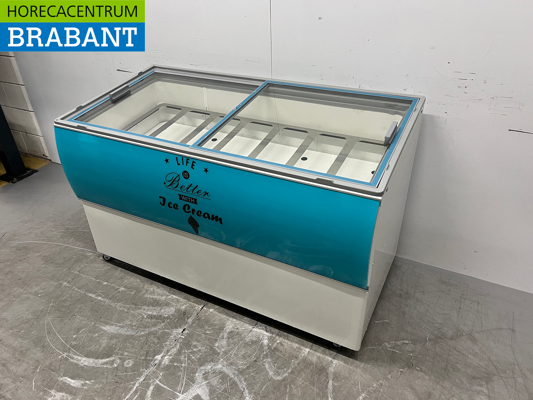 Verrijdbare Combisteel Curacao Schepijsvitrine 10 bakken 230V Horeca - Afbeelding 3