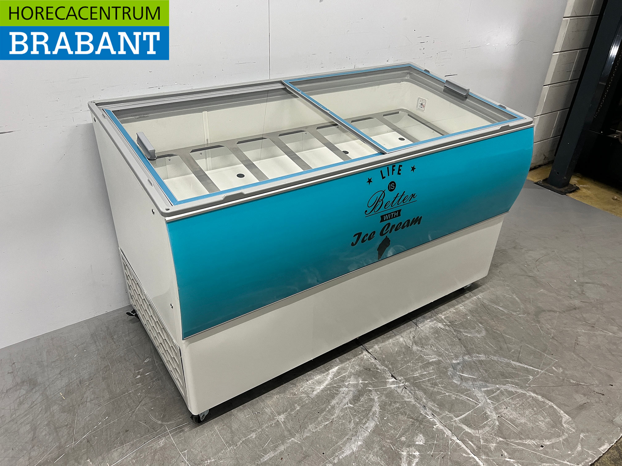 Verrijdbare Combisteel Curacao Schepijsvitrine 10 bakken 230V Horeca - Afbeelding 4
