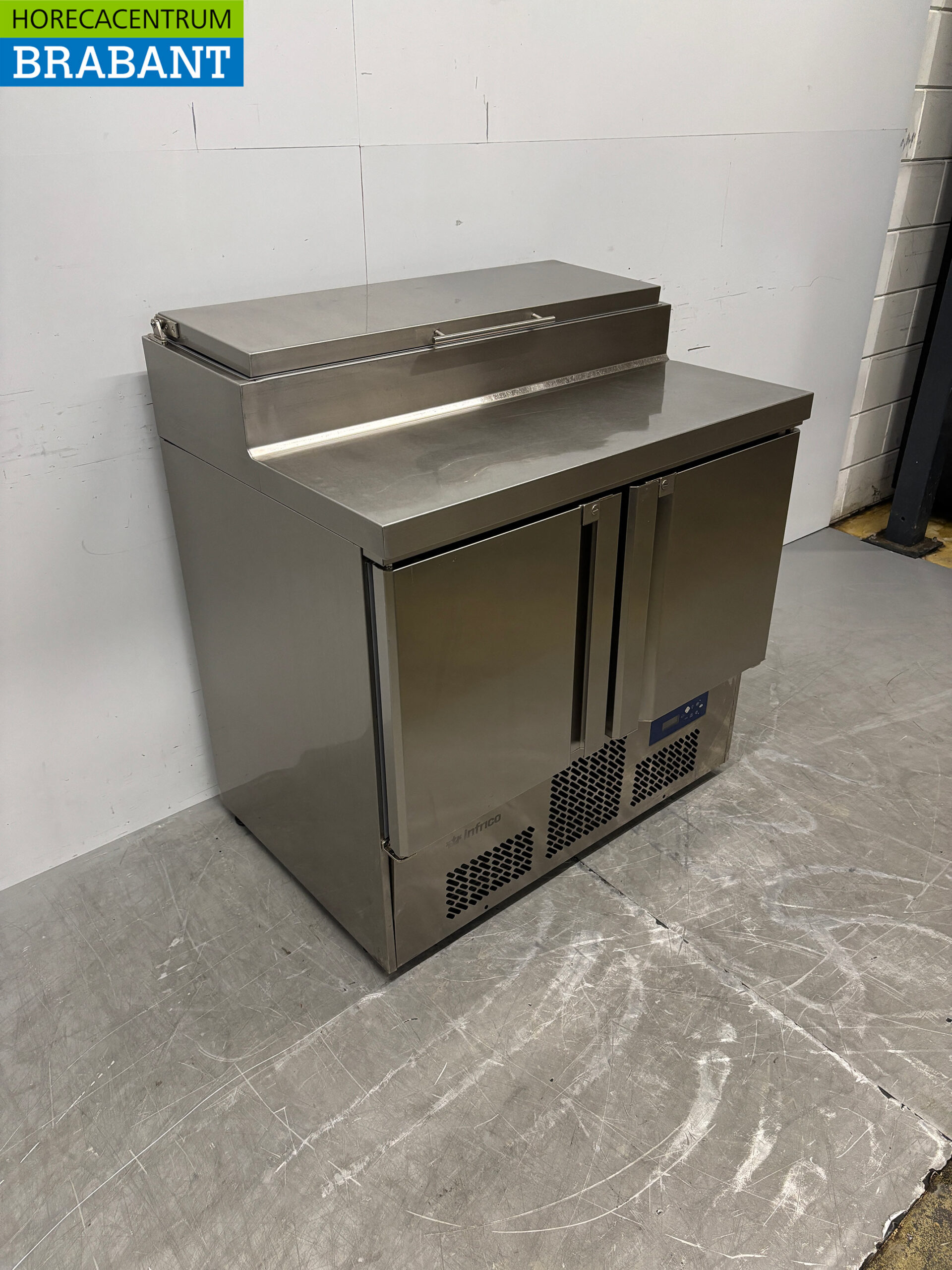 RVS Infrico Saladette Koelwerkbank 2 Deuren 98 cm 230V Horeca - Afbeelding 3