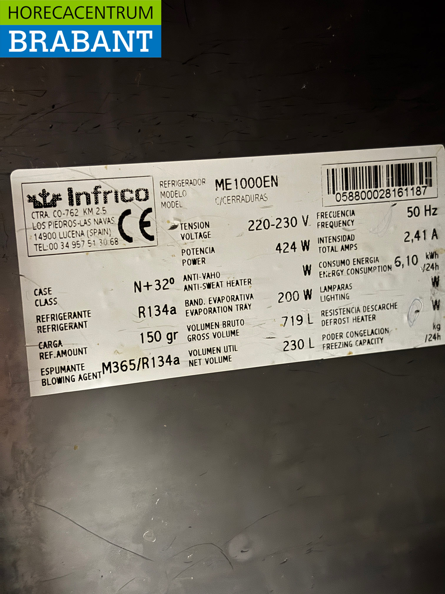 RVS Infrico Saladette Koelwerkbank 2 Deuren 98 cm 230V Horeca - Afbeelding 5