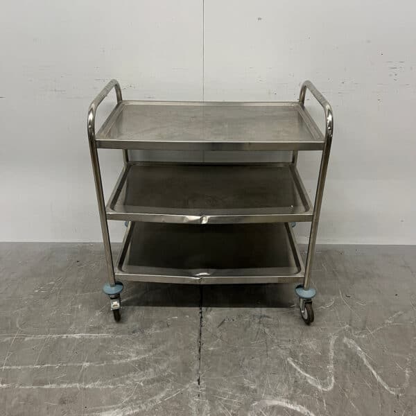 RVS Serveerwagen Dienwagen 3 Lagen 86 cm Horeca