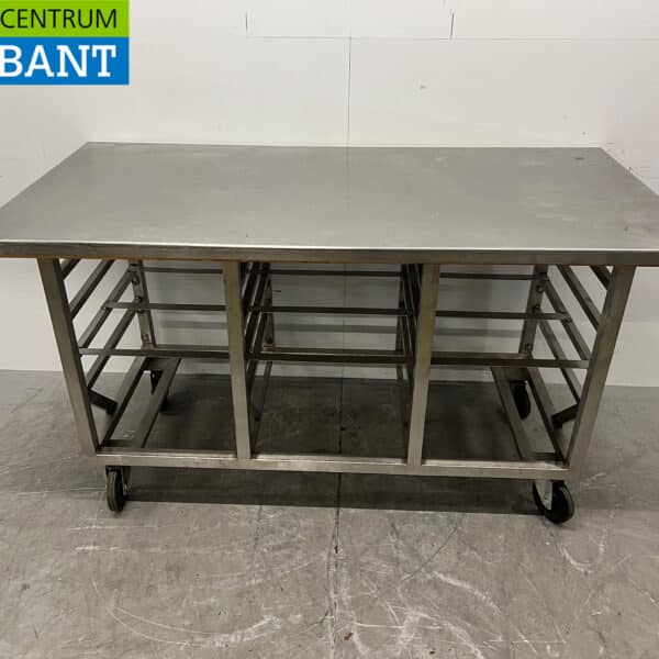 RVS Verrijdbare Werktafel 175,5 x 87,5 x 96,5 cm Horeca