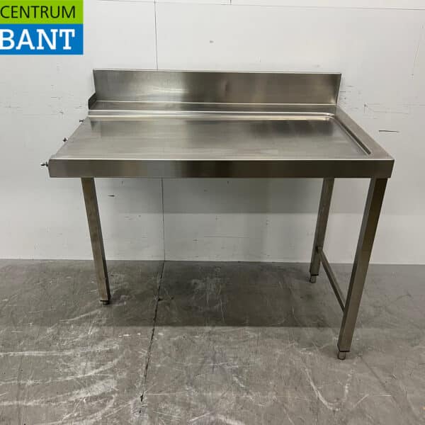 RVS Afvoertafel t.b.v. Doorschuifvaatwasser 110 cm Horeca