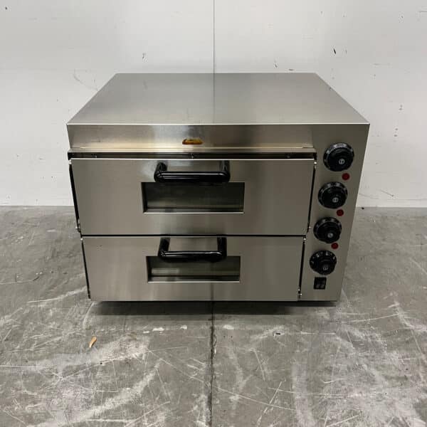 RVS Dubbele Pizzaoven oven 2 x 40 cm steen 230V Horeca