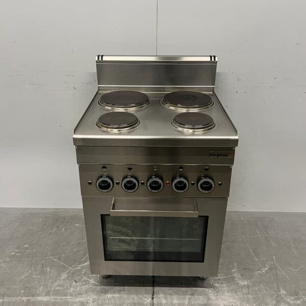 RVS MBM 4 Pits Elektrisch fornuis met oven 400V Horeca