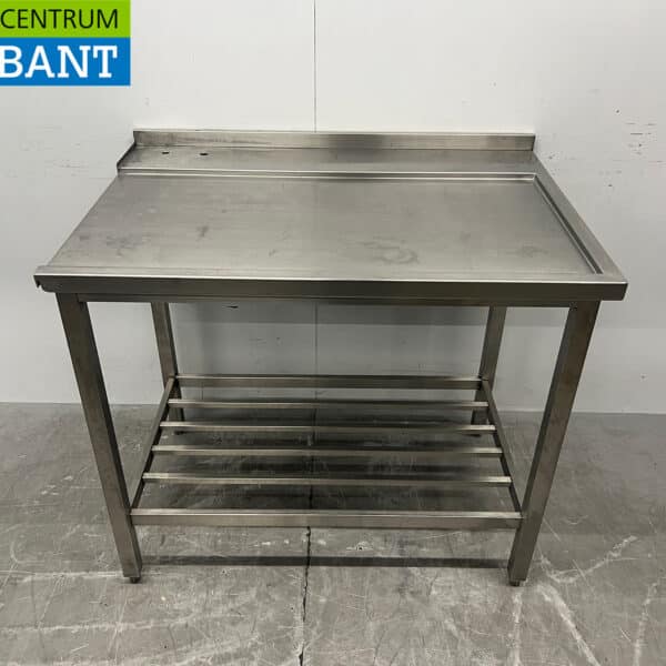 RVS Afvoertafel t.b.v. Doorschuifvaatwasser 106 x 74 x 92 cm Horeca