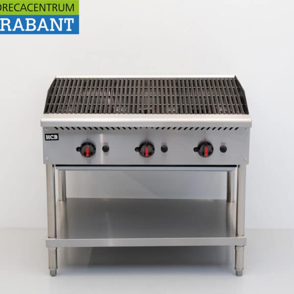 HCB RVS Lavagrill Chargrill 3 branders Propaangas 30,75 kW 91,5 cm Horeca