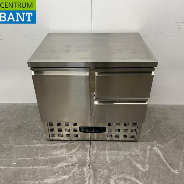 RVS Combisteel Koelwerkbank 1 Deur en 2 Laden 90 cm 230V Horeca