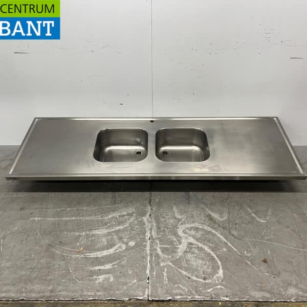 RVS Spoelblad Dubbele Spoelbakken 206 x 70 cm Horeca