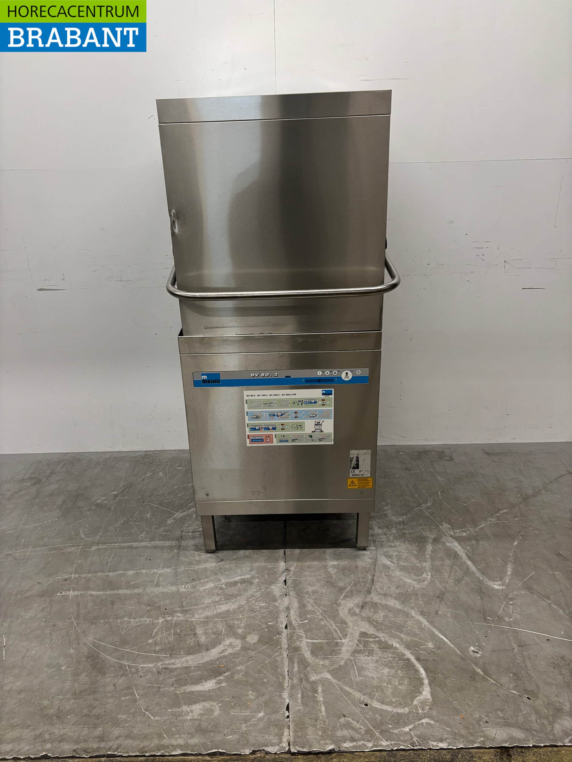 RVS Meiko Doorschuifvaatwasser met afvoerpomp 400V Horeca