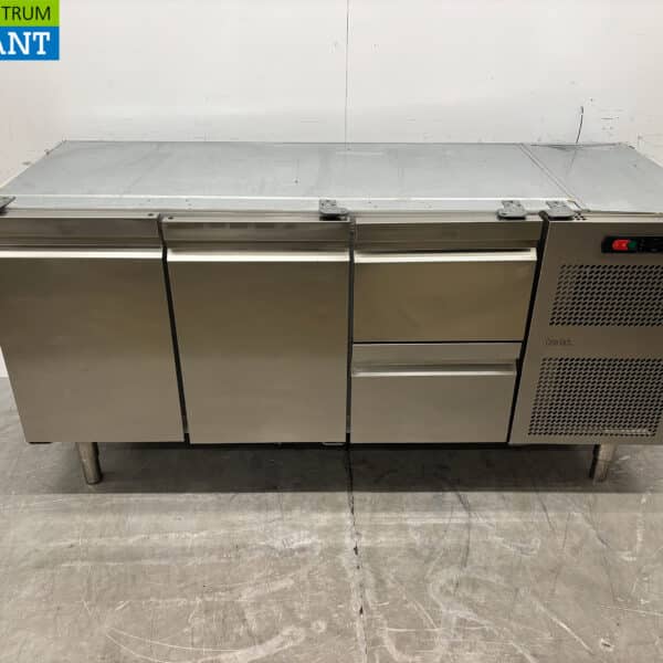 RVS Catertech Koelwerkbank 2 Lades en 2 Deuren 180 cm 230V Horeca