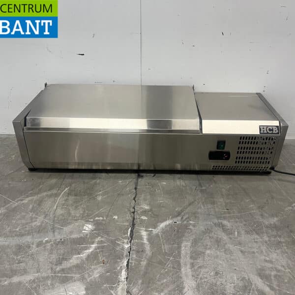 RVS HCB Opzetvitrine Opzet koelvitrine saladière 4 x 1/4 GN 100 cm Horeca