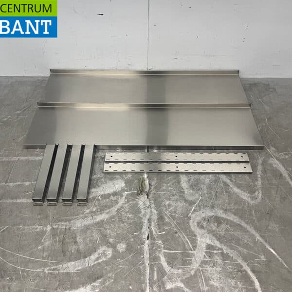 RVS Dubbel Wandschap Schap 120 x 30 cm Horeca