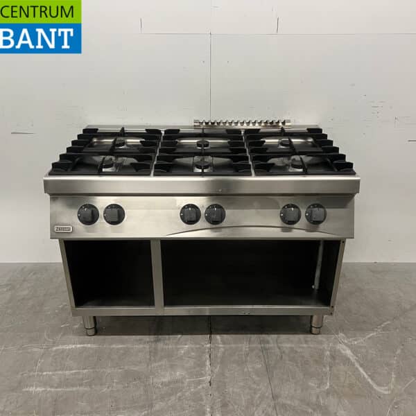 RVS Zanussi 6 pits fornuis 120 cm GAS Horeca