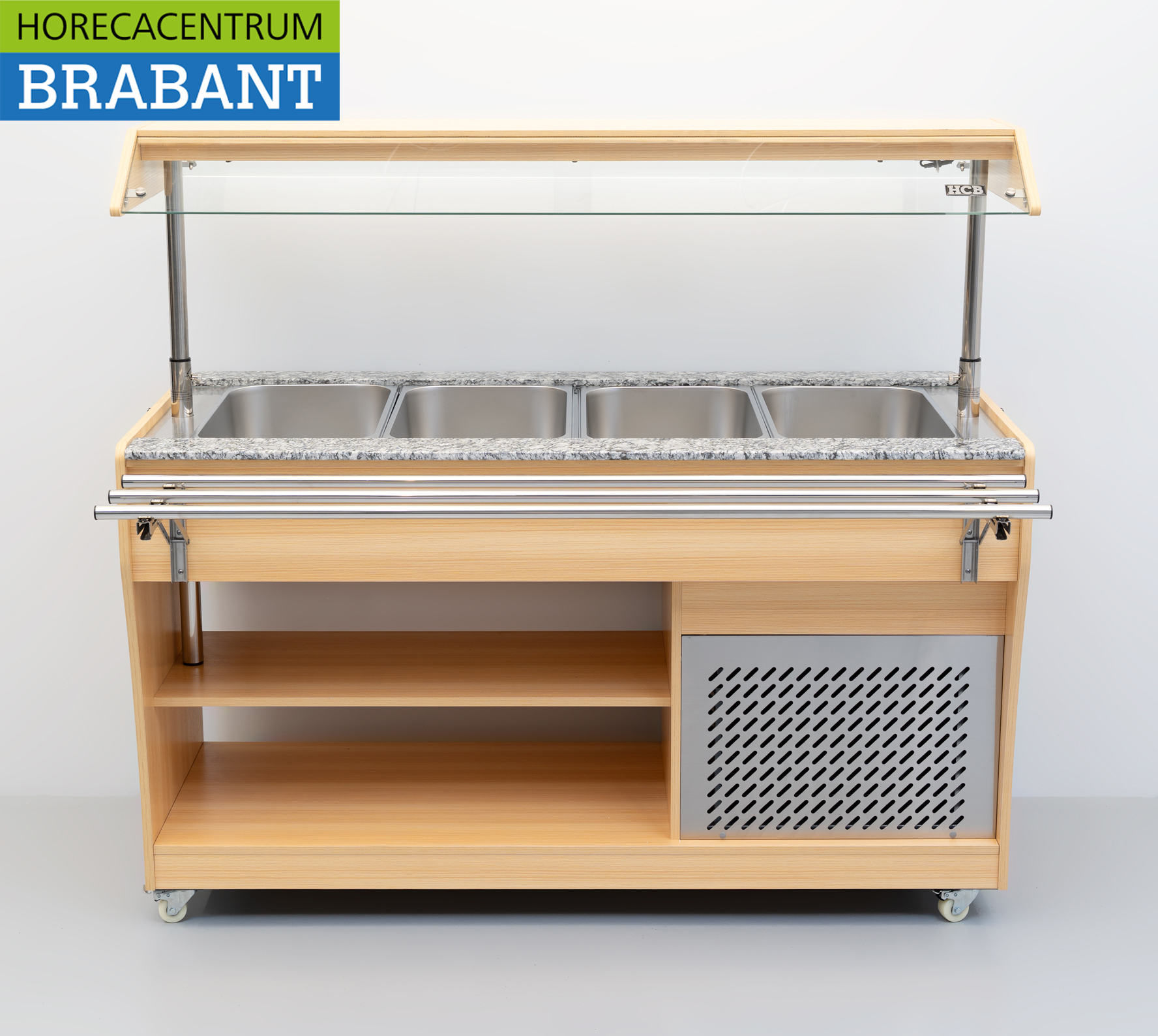 HCB Verrijdbaar koelbuffet 4 x 1/1 GN 149,2 cm 230V Horeca