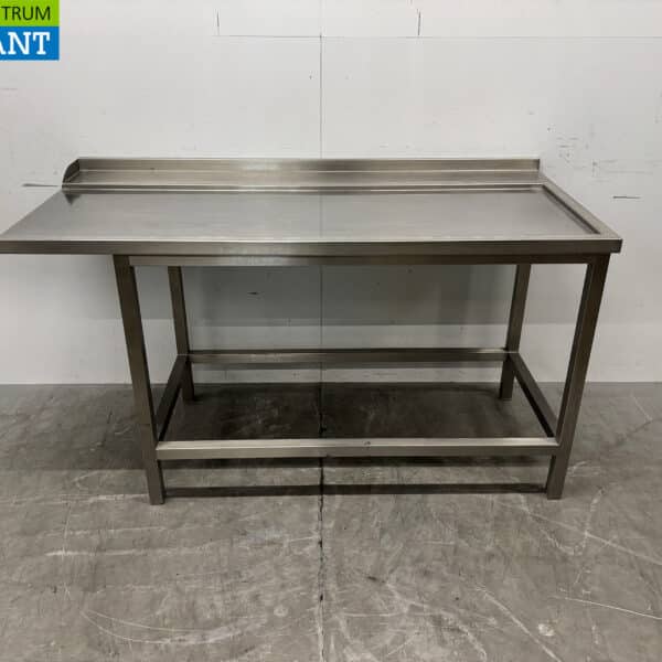 RVS Afvoertafel t.b.v. doorschuifvaatwasser 160 x 75 cm Horeca