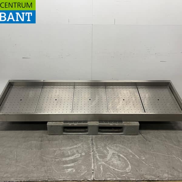 RVS ijsbak Bak met afvoer 255 x 70 x 31,5 cm Horeca