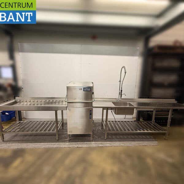 RVS Rhima WD6 Doorschuifvaatwasser met aan- en afvoertafel 480,5 cm 400V horeca