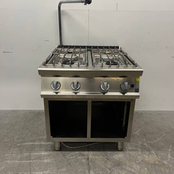 RVS Erre2 4 Pits Gasfornuis met kraan 80 cm GAS Horeca