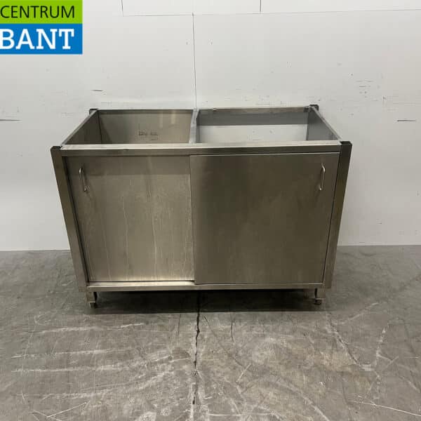 RVS Onderkast Kast 2 Schuifdeuren 117,5 x 63 x 87 cm Horeca