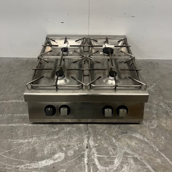 RVS Zanussi 4 Pits Opzet Fornuis Gasfornuis 80 cm GAS Horeca
