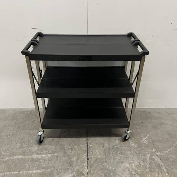 Kunststof inklapbare serveerwagen serveertrolley 3 lagen 93 cm Horeca