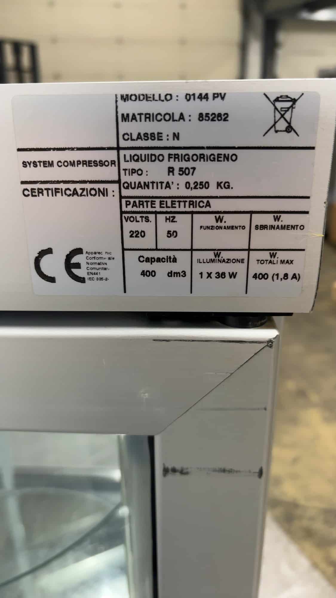 RVS Gebaksvitrine 70 liter 230V Horeca