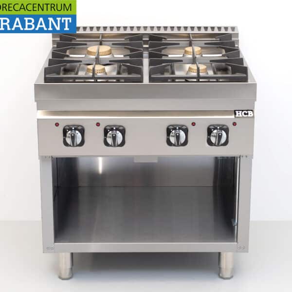 HCB 4 Pits / Branders fornuis gasfornuis 28,5 kW 80 cm Horeca