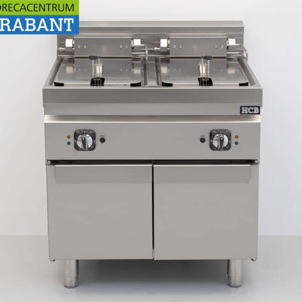 HCB RVS Elektrische dubbele friteuse 2 x 16 liter 28,4 kW 400V 80 cm Horeca