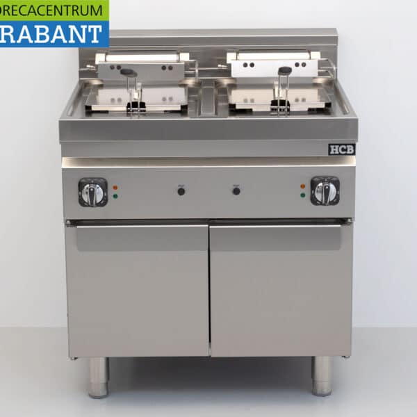 HCB RVS Elektrische dubbele friteuse 2 x 10 liter 400V Horeca