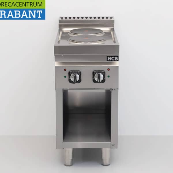 HCB RVS 2 pits elektrisch fornuis 5,2 kW 400V 40 cm Horeca
