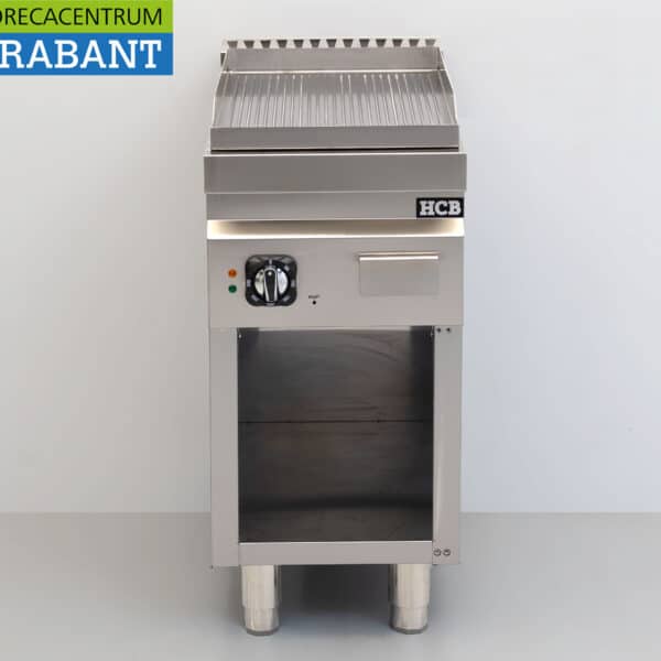 HCB RVS Bakplaat Geribbeld 40 cm 4,5 kW 400V Horeca