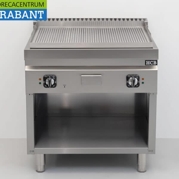 HCB RVS Bakplaat Geribbeld 80 cm 9 kW 400V Horeca