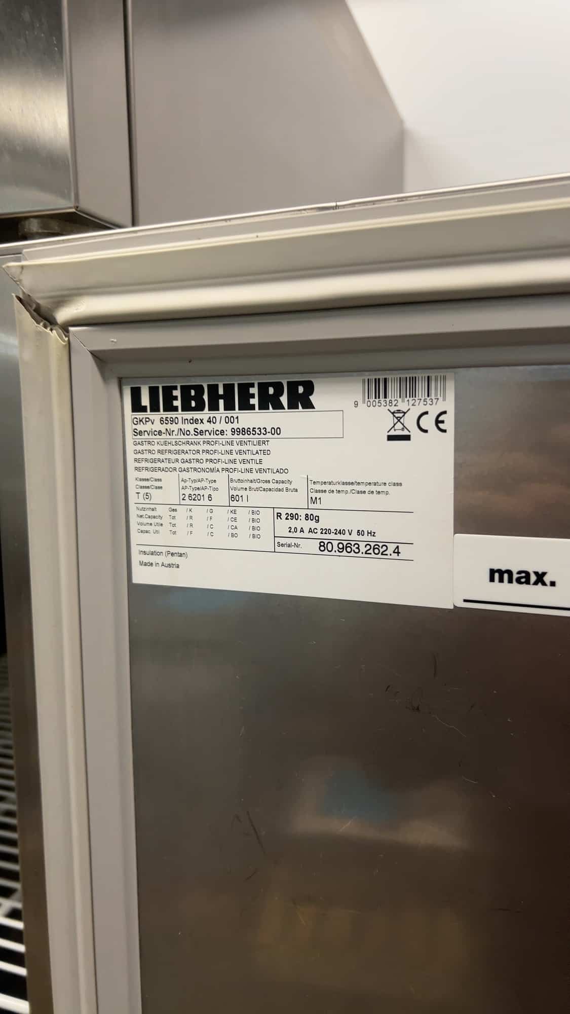 RVS Liebherr Koeling 601 liter 230V Horeca