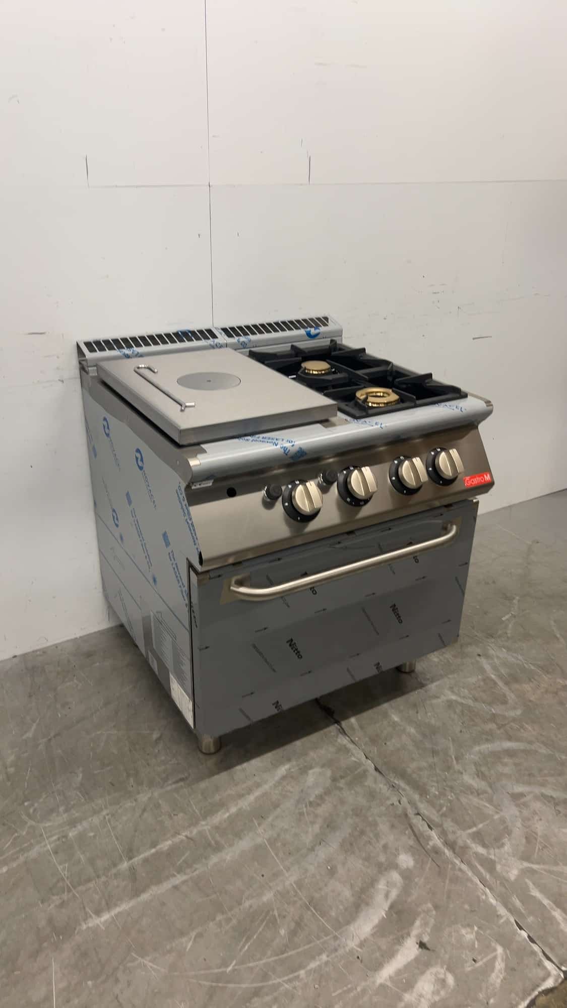 RVS Gastro M TPPCFGB Gasfornuis met bakplaat en oven 23.2 kW GAS Horeca
