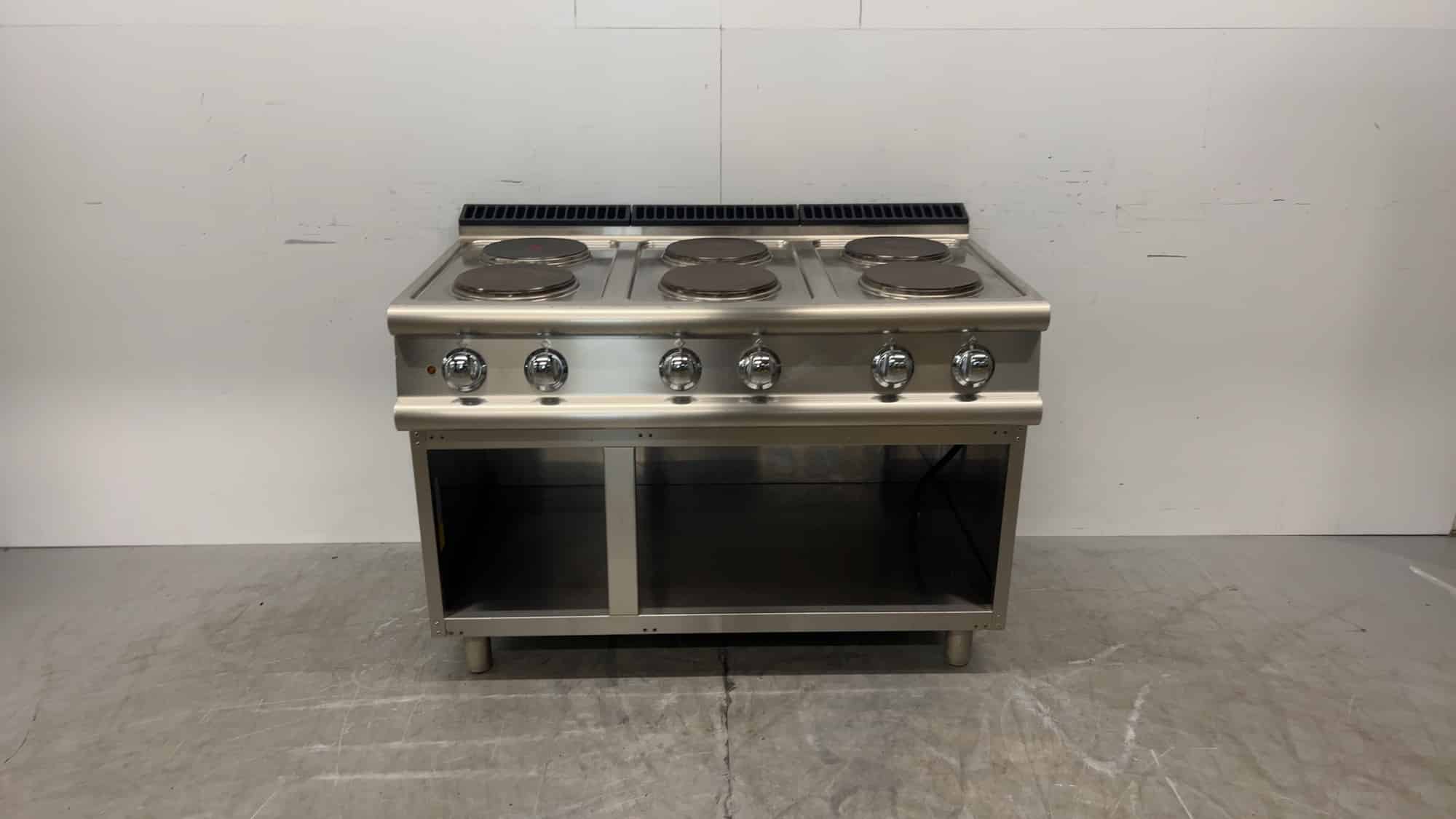 RVS Baron Q70PCV/E120 6-pits Elektrisch fornuis 120 x 72 x 84.5 cm 400V Horeca