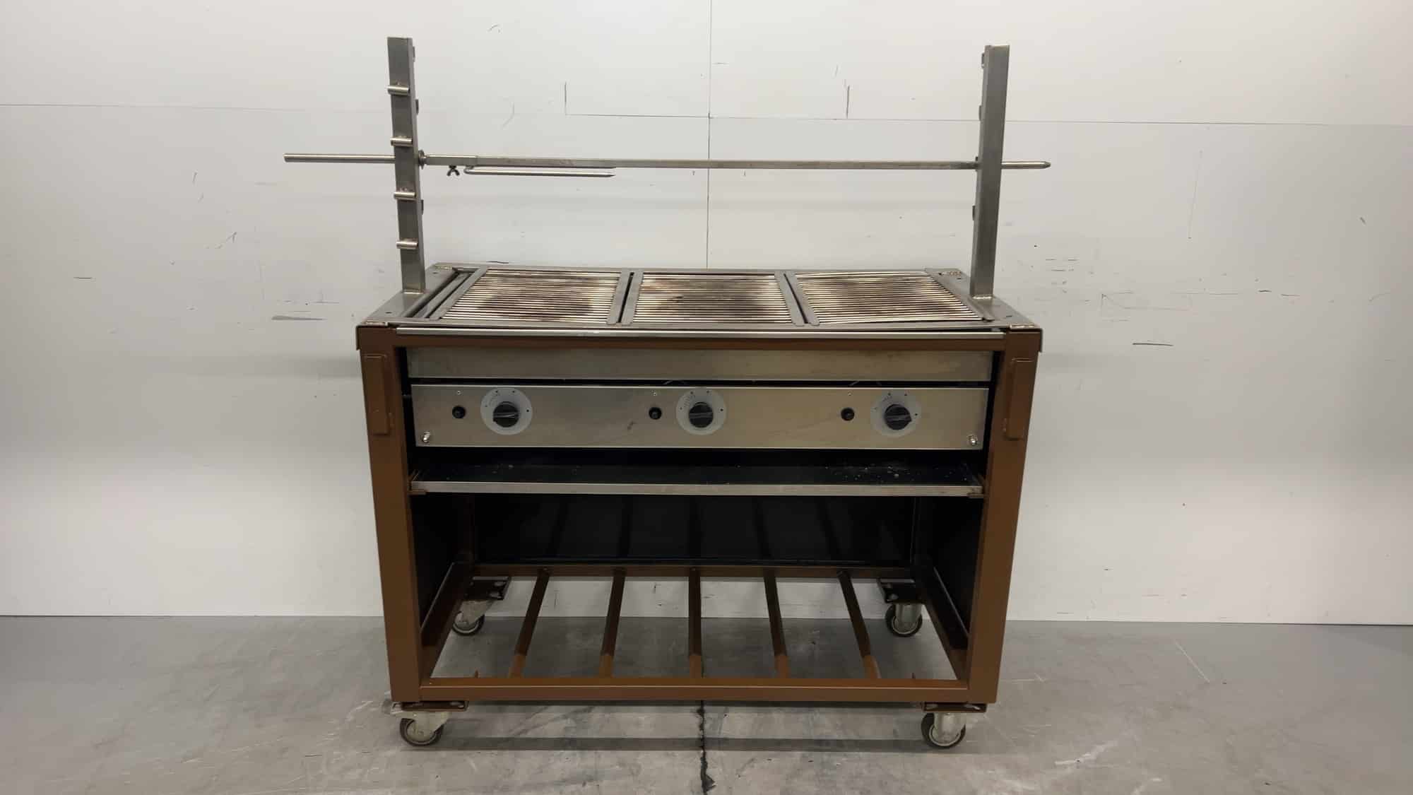 RVS Lavagrill met spies op propaangas 126.5 x 60 x 146 cm Horeca